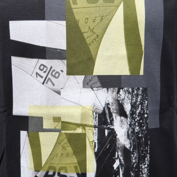 9499AG maglia uomo PAUL & SHARK black cotton t-shirt men
