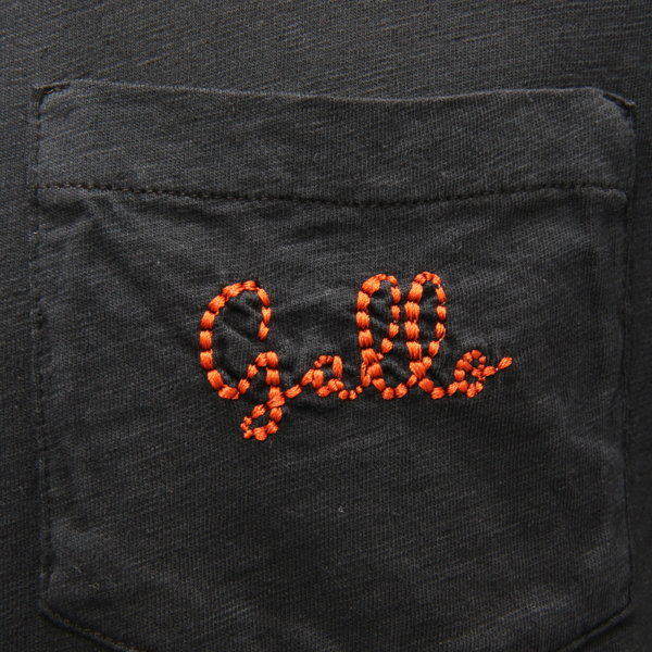 9500AS maglia uomo GALLO man garment dyed t-shirt black 