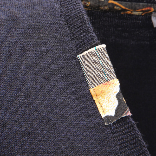 9504AF cardigan uomo UNOTRE.9 black/blue wool blend sweater men
