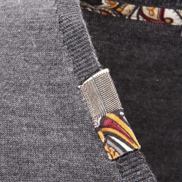 9513AF cardigan uomo UNOTRE.9 dark grey melange wool blend sweater men