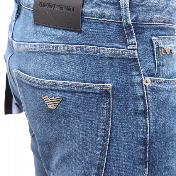 9515AH jeans uomo EMPORIO ARMANI men slim fit trouser blue denim