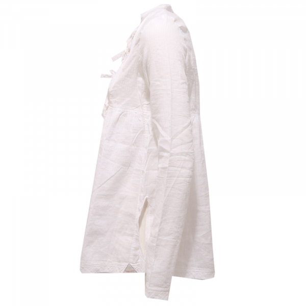 9517K camicia donna AIGUILLE NOIRE cotton/linen white shirt woman