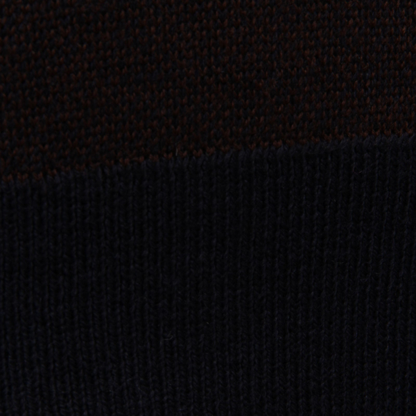 9519AC cardigan uomo LA FILERIA full zip wool brown/blue sweater men