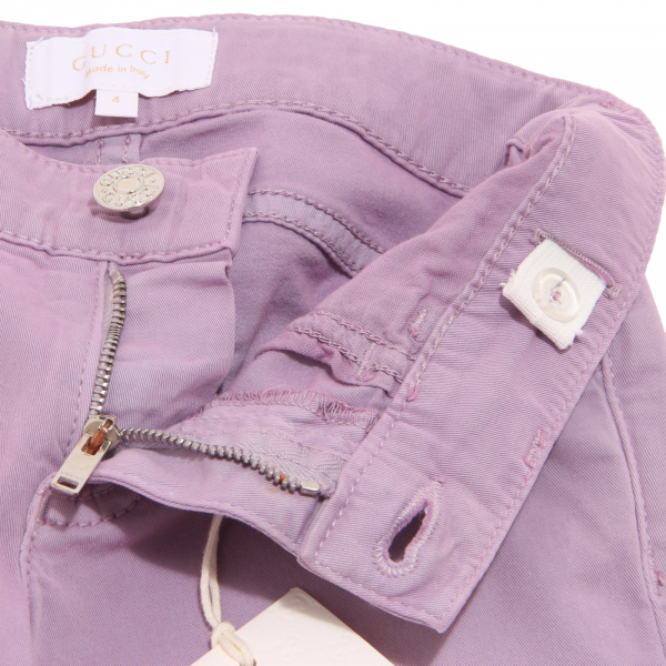 9546O pantalone bimba glicine effetto vintage GUCCI cotone trousers kid