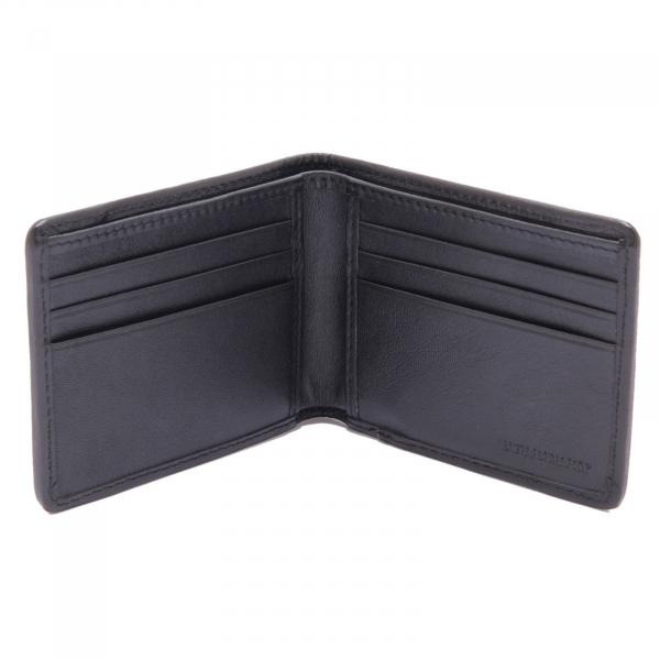 9576AI portafoglio a libro uomo BURBERRY man leather/fabric wallet black check
