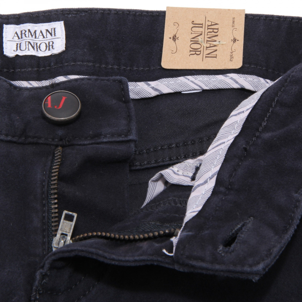 9617U pantalone bimbo ARMANI JUNIOR fustagno blu pant kid boy