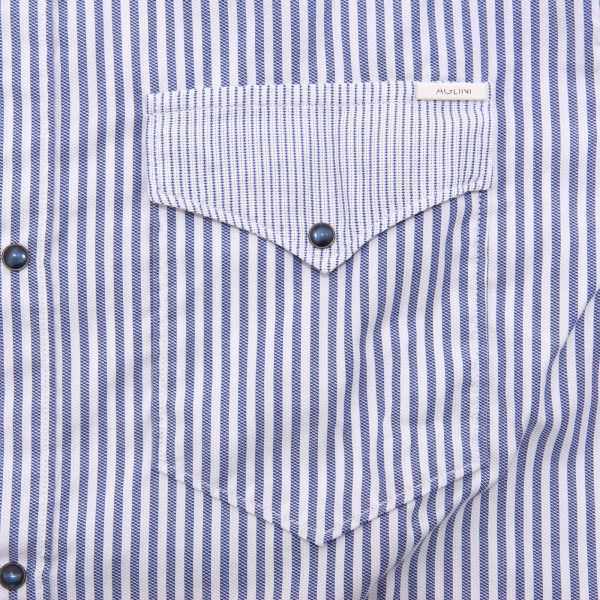 9619AE camicia uomo AGLINI blue/white cotton slim shirt man