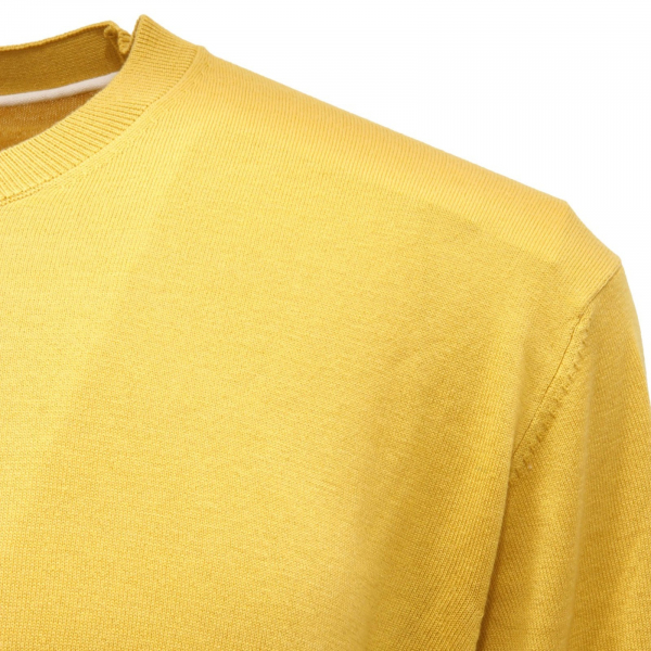 9626AG maglione uomo PAOLO PECORA yellow silk/cotton sweater man