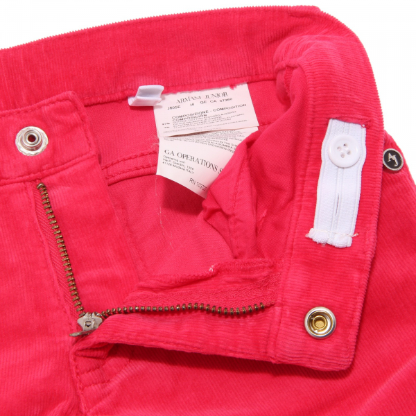 9639V pantalone bimba ARMANI BABY cotton fuchsia velvet pant kid girl