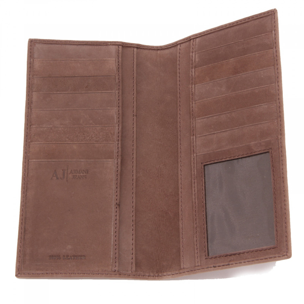9640S portafoglio unisex ARMANI JEANS suede pelle brown wallet portfolio unisex