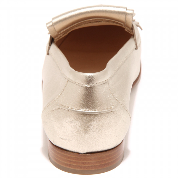 96482 mocassino TOD'S CUOIO SP MAXI FRANGIA oro scarpa donna loafer shoes women