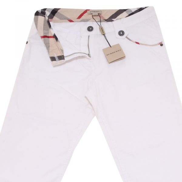 9657O pinocchietto bimba bianco BURBERRY  trousers pants kids