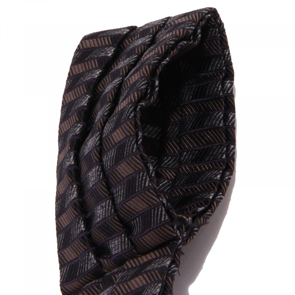 9661W cravatta ascot uomo NO BRAND black/brown ascot tie men