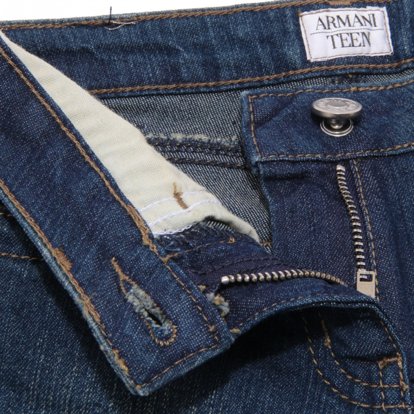 9668U jeans bimba ARMANI JUNIOR blu capri denim  trouser kid