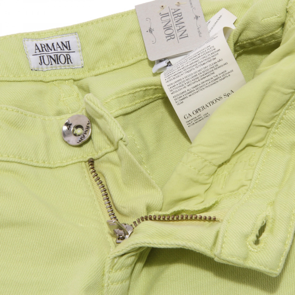 9684V pantalone bimba ARMANI JUNIOR cotton green pant kid girl