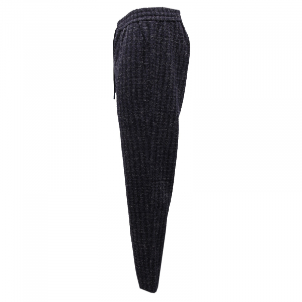 9717Z pantalone uomo HOSIO blu/grey melange wool blend drop crotch trouser man