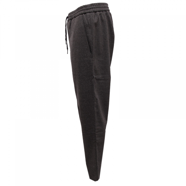 9726Z pantalone uomo HOSIO grey melange wool blend drop crotch trouser man