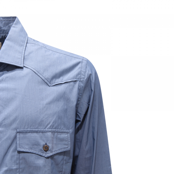 9736AQ camicia uomo MAZZARELLI man shirt blue