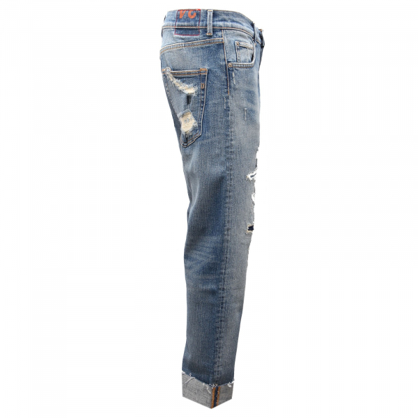 9742AE jeans uomo DONDUP IVAN blue denim trouser man