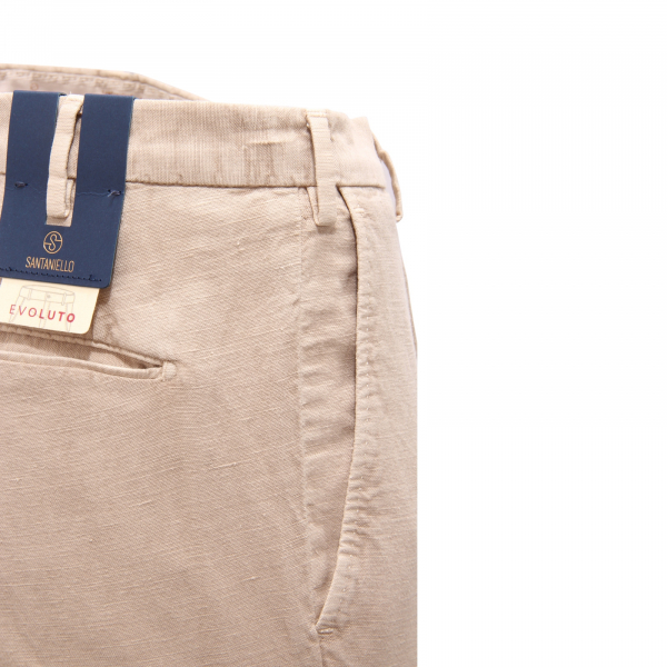 9753AZ PANTALONE UOMO SANTANIELLO EVOLUTO MAN COTTON/LINEN TROUSERS