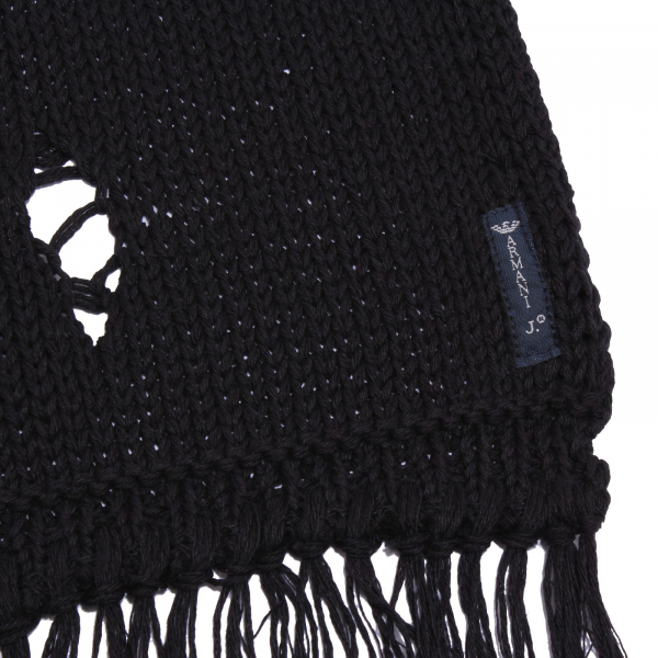 9762X sciarpa uomo ARMANI JEANS black scarf effect hole men