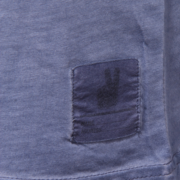 9792K maglia uomo V LIFE blue garment dyed cotton t-shirt man