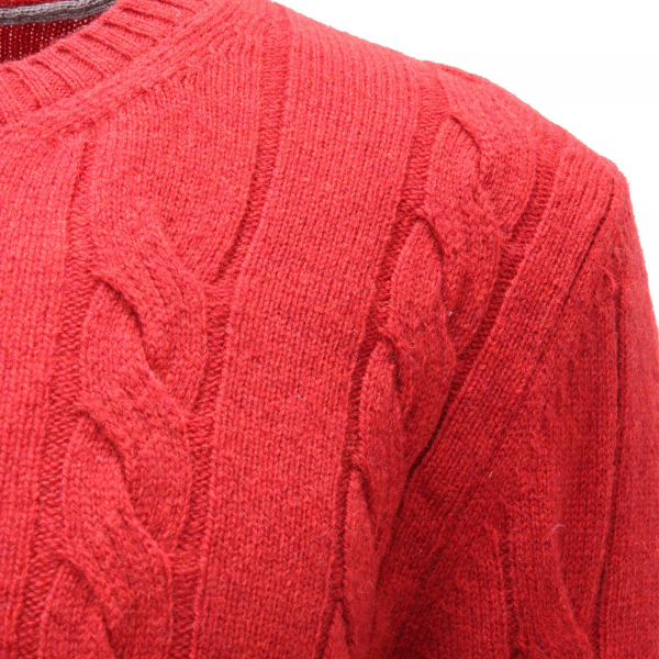 9793AF maglione uomo THE PULL dark red wool sweater man