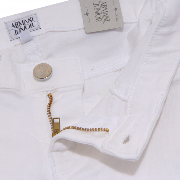 9822U pantalone bimba ARMANI JUNIOR bianco jegging cotone pant kid