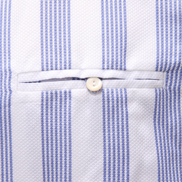 9828AQ camicia uomo TINTORIA MATTEI SLIM man shirt white/blue stripes