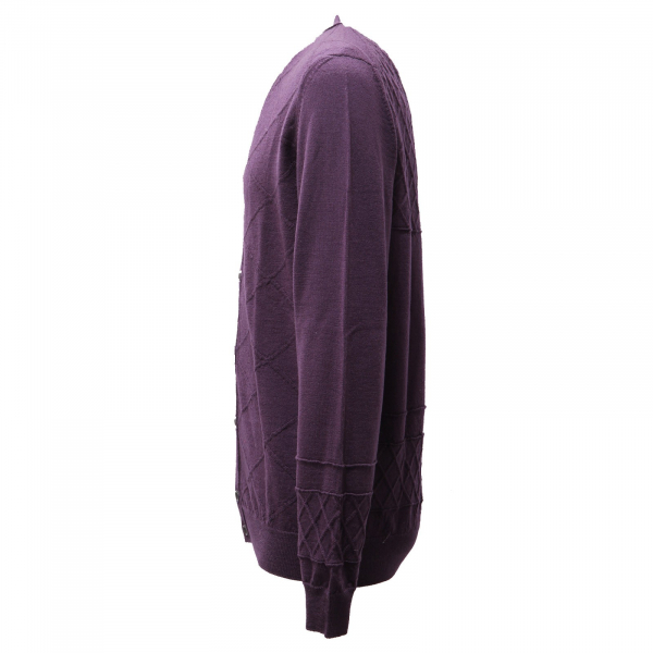 9830AF cardigan uomo THE PULL purple wool sweater man