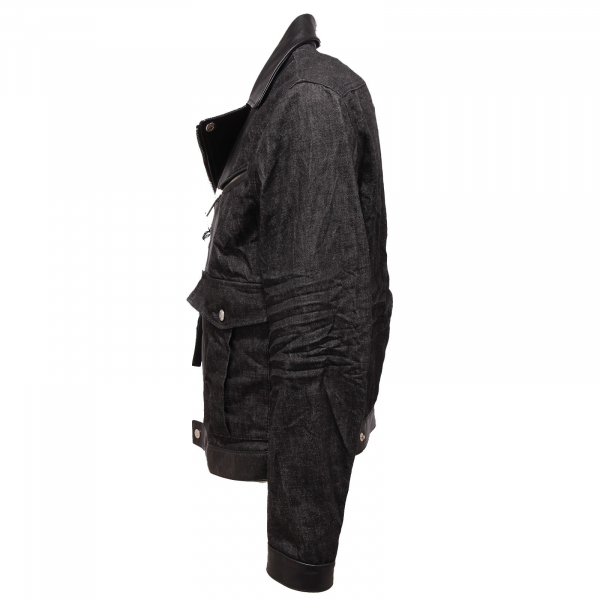 9831Q giubbotto uomo DSQUARED2 D2 chiodo jeans pelle jacket men