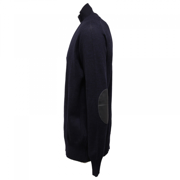 9838Y maglione uomo MESSAGERIE wool blue sweater mid zip man