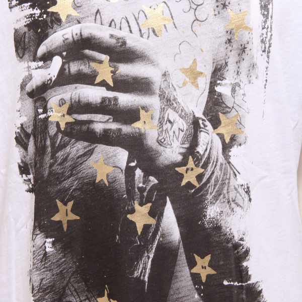9842K maglia uomo GAUDI' white cotton t-shirt man