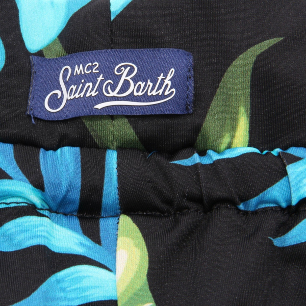 9850AH costume bimba girl MC2 SAINT BARTH kid swimwear black/green/turquoise