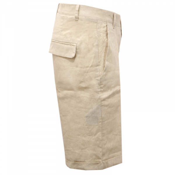9872AG bermuda uomo OUTFIT beige linen shorts men