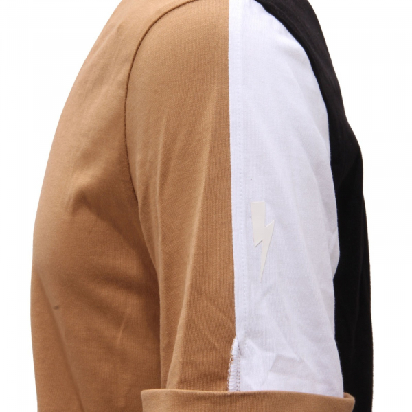 9886AI maglia uomo NEIL BARRETT men SLIM FIT cotton t-shirt camel/white/black