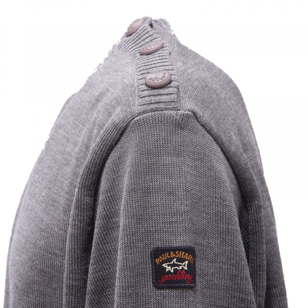 9893AI maglione uomo PAUL&SHARK COOL TOUCH 4.0 men wool sweater grey