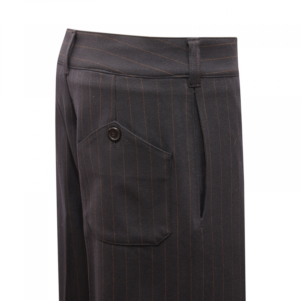 9896AV PANTALONE DONNA DEPARTMENT 5 WOMAN PINSTRIPE TROUSERS BLACK