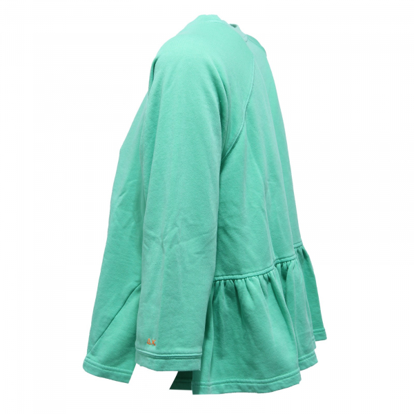 9899AA felpa donna SUN 68 green GARMENT DYED VINTAGE sweatshirt woman
