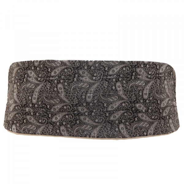 9906W fascia da smoking uomo MESSORI black/grey silk cummerbund man