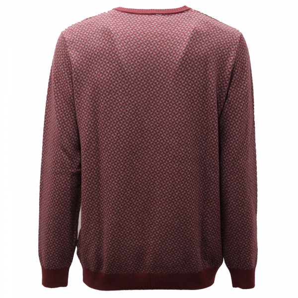 9916AF maglione uomo TOUCH BACK bordeaux/grey wool/cotton sweater men
