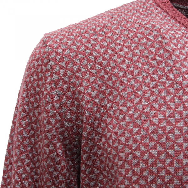 9916AF maglione uomo TOUCH BACK bordeaux/grey wool/cotton sweater men