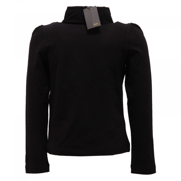 9927U maglia collo alto bimba FENDI nero dolcevita t-shirt kid