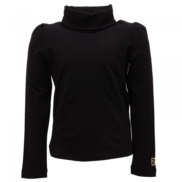9927U maglia collo alto bimba FENDI nero dolcevita t-shirt kid