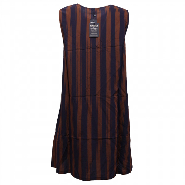 vestito donna WOOLRICH abito blue/brown stripes dress woman