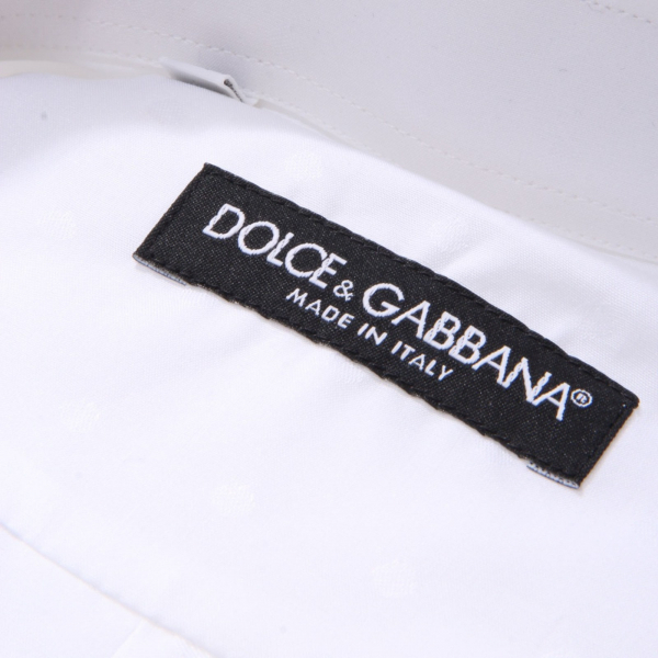 9951AI camicia uomo DOLCE&GABBANA men cotton polka dots shirt white