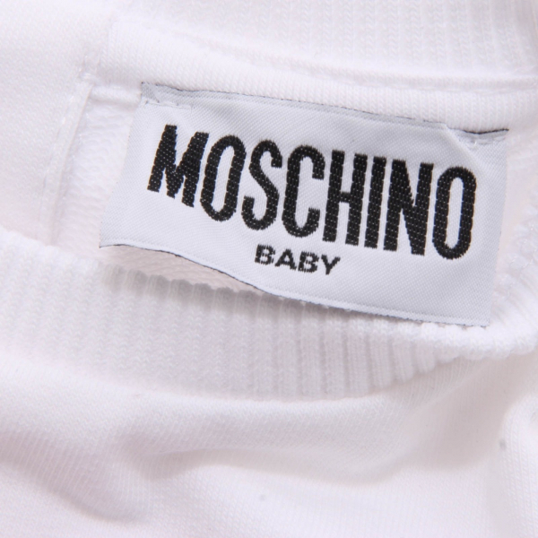 9954AH abito bimba girl MOSCHINO kid embroidery cotton dress white