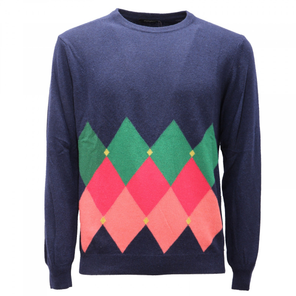 9969AF maglione uomo ACQUAPURA blue wool/cashmere sweater men