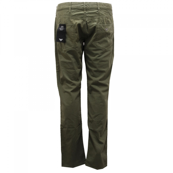 9979AE pantalone uomo EMPORIO ARMANI J06 SLIM FIT green cotton trouser man