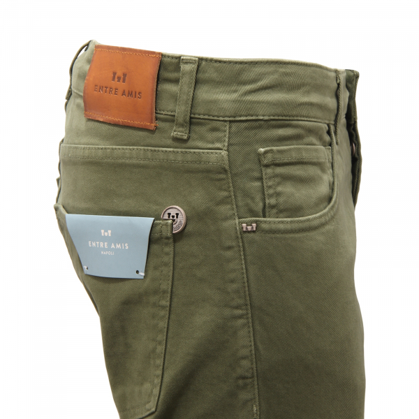 9980AS jeans uomo ENTRE AMIS man denim trousers green